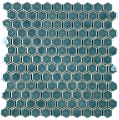 Hexagons 1” Mosaic Denim