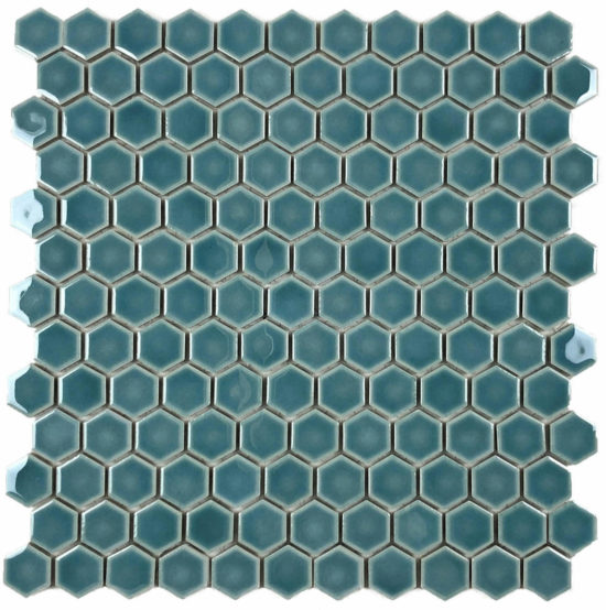 Hexagons 1” Mosaic Denim