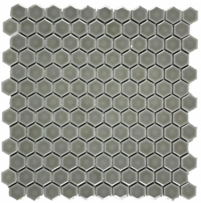 Hexagons 1” Mosaic Taupe