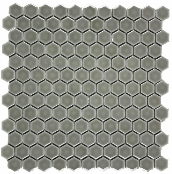 Hexagons 1” Mosaic Taupe