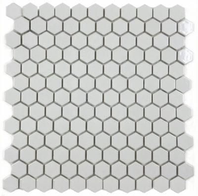 Hexagons 1” Mosaic White