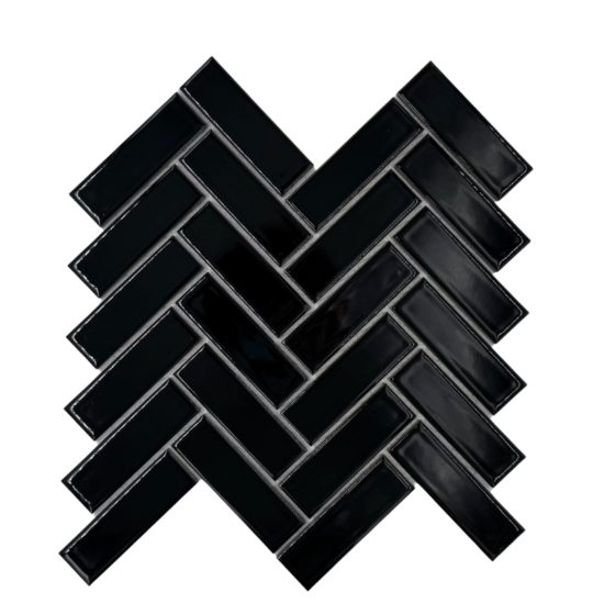 RECTANGLE HERRINGBONE  11"X11.1" BLACK