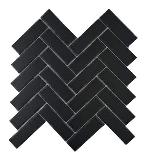 RECTANGLE HERRINGBONE 11"X11.1" MATTE BLACK