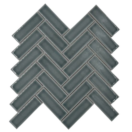 RECTANGLE HERRINGBONE 11"X11.1" TEAL